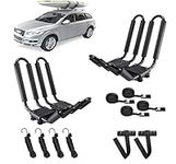 DrSportsUSA 2 Pairs Universal J-Bar Kayak Rack Roof Top Carrier for Kayak Canoe Paddle Boat Mounted on Car SUV (ky-01(2))