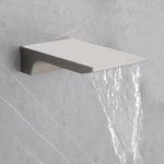 HAMOLER High Flow Waterfall Tub Spout Bathroom Tub Spout for Bathroom Vanity Sink Faucet Spout Wall Mount Waterfall Tub Spout Without Diverter, Brushed Nickel