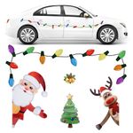 Toptime Christmas Reflective Car Magnets, 22PCS Christmas Car Refrigerator Magnet Stickers with Santa Claus Elk Christmas Tree Bell, Reflective Light Bulb Magnets for Car Garage Mailbox Door Decor