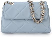 Gladdon Quilted Crossbody Purse for Women Small Ladies Shoulder Bags with Chain Trendy Clutch Purses Cute Designer Bag Blue