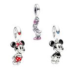 Doyafer 925 Sterling Silver Mouse Head Star Duck String Charm Bracelet Women's Bead Charm Pendant Birthday Jewelry Gift 3-pack