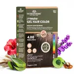SACRED HERBS Natural Gel Hair Color India's 1st pH Neutral Formula Ammonia, PPD & Paraben Free 20+ Herbal Actives 100% Grey Coverage Conditioning & Damage Free for Women ( Medium Brown 4.00 ) 160ml + 20gm