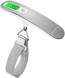 Digital Luggage Travel Scale with Overweight Warning Function, Portable Handheld Electronic Weighing Scale with Hook, 50kg & Backlit LCD Display Screen Design for Suitcase Baggage (Battery Included)