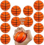 Mini Basketball Stress Balls 12 Pcs Pack | 2.5” Inch Mini Basketballs for Kids | Small Basketball Party Decoration | Party Favors, Small Soft Foam Basketballs | Basketball Party Goodie Toy By Anapoliz