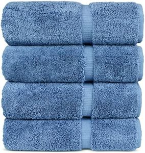 Luxury Hotel & Spa 100% Cotton Premium Turkish Bath Towels, 27" x 54'' (Set of 4, Wedgewood)