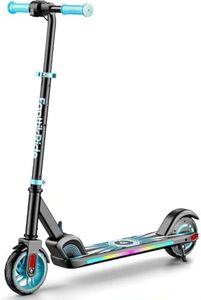FanttikRide C9 Apex Electric Scooter for Kids 8-12, Adjustable Handlebar Height for Riders 3.9-5.2 ft, 132 lbs, Up to 40 mins Continuous Time, 3 Speed Mode 5/8/10 MPH, Bluetooth Music Speaker, Blue