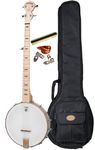 Deering Goodtime 5-String Openback Banjo Instrument Alley Package with Padded Gig Bag, Mute and Picks