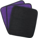 AngleKai Microfiber Bowling Ball Towels 3 Pack, 10" x 8" Bowling Towel Shammy Pad with Easy-Grip Dots Purple Bowling Cleaner Towel Non-Slip Microfiber Bowling Pad Bowling Accessories