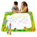 Kidology Water Color Mat 75cm - Doodle Water Drawing Mats 2 in 1 No Mess Coloring Educational Painting Toys for Toddlers Boys Girls Age 3 4 5 6 7 8 Year Old Indoor/Outdoor Play (Green)