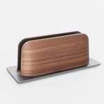 Vertical Laptop Stand for Desk, Black Walnut Wood and Aluminium Laptop Holder for All MacBook, Surface, Samsung, HP, Dell, Chrome Book