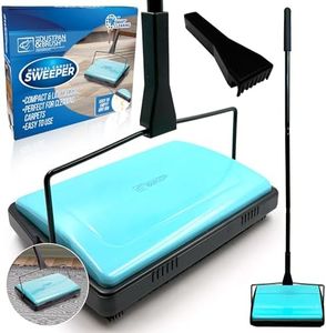 Manual Carpet Cleaner Carpet Sweeper with Detachable Cleaning Comb - Carpet Sweeper Manual for Efficient Cleaning for Carpets, Rugs, and Indoor Floors