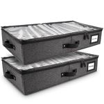 HOMELUX THEORY Under Bed Storage Containers for Clothes, 33x17x6in Blanket & Clothing Storage Organizer, Underbed Storage Box Drawer With Lid for Home & Bedroom Storage Organization (DarkGray, L, 2Pc)