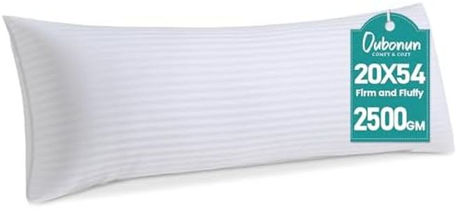 Oubonun Premium Striped Body Pillow, Breathable Cooling Cotton Cover, Soft and Fluffy 3D Down Alternative Microfiber Filled, Long Bed Pillow for Side Sleepers, 20"x54"