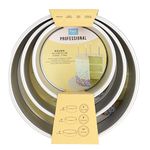 PME Round Cake Pans 6, 8, 10-Inch x 3-Inch Deep, Set of 3, Silver, RNDB68103