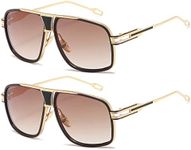 AEVOGUE Sunglasses For Men Goggle Alloy Big Frame Square Metal Punk Style Shield AE0336