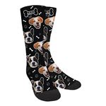 Byxhuc Custom Socks Personalized Socks with Picture Unisex Socks for Women, Men, Girls, Boys, Customized Socks Gifts…, A19-dog Bone and Custom Name, Medium