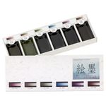 Boku-Undo E-Sumi Watercolor Paint 6 Colors Set from Japan (Standard)