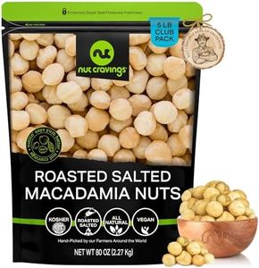NUT CRAVINGS - Roasted & Salted Macadamia Nuts - No Shell, Whole (80oz - 5 LB) Bulk Nuts Packed Fresh in Resealable Bag - Healthy Protein Food Snack, All Natural, Keto Friendly, Vegan, Kosher