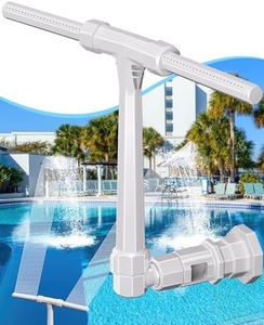 Kompoll Pool Fountain Above Swimming Pools, Adjustable Water Dual Spray Sprinkler Pool Fountain for Inground Pools, Fun Pool Waterfall Sprayer for Backyard Outdoor, Grey