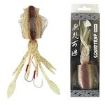 Squid Trap Fishing Lures for Saltwater Soft Artificial Rigged Squid Jig Trolling Lures with UV Glow Sea Offshore Fishing 7''/3.5 oz (D)