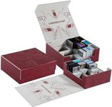cloudever 900+ Toploader Card Storage Boxes, Magnetic Closure Trading Card Deck Box, PU Leather Card Box Card Storage Case for Magic Commander YugiOh TCG TGG Cards Sports Cards(Red)