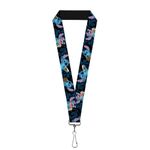 Buckle-Down Unisex-Adult's Lanyard-1.0-Stitch Snacking Poses Black/Blue, Multicolor, One-Size, Multicolor, One Size