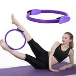 PROVO Pilates Resistance Ring, Double Handle High Resistance Fitness Pilates Yoga Workout Circle with 3 Resistance Loop Exercise Bands for Weight Loss Body Toning Burn Fat Toning Abs Leg