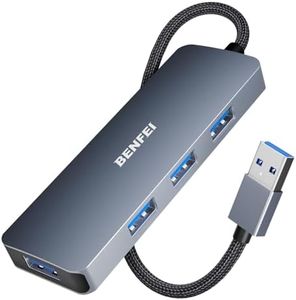 BENFEI USB 3.0 Hub, 4 Ports USB A Splitter Ultra-Slim USB Expander for Mouse, Keyboard, Flash Drive, U Disk, Printer Compatible with Laptop, Desktop PC, Xbox, PS5, and More