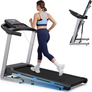 WELLFIT Treadmills for Home with Incline & Led Screen, 2-12 KM/H Foldable Treadmill with Handle Bar Up to 160KG Capacity, 3.5HP Quiet Walking Pad Treadmill