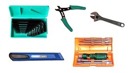 Taparia TK004 1171-8, 840, WS05, SKE-18, KM9V Screwdriver, Allen Key Set, Wire Striper, Spanner Hand Tool Kit, Black
