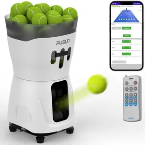 PUSUN PT-MINIPro Portable Tennis Ball Machine - Lightweight Indoor Tennis Server with APP Control, 65-Ball Capacity & Teaching System, Smart Tennis Trainer for Schools (3-5H Battery)