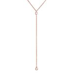 Delicate Pearl Lariat Pendant Necklace Jewelry for Women, Bezel Set June Birthstone Necklace 14k Gold Plated Sterling Silver, 16 inches + 3 inch extender