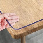 Royhom Clear Table Protector 80 x 160 cm, 1.5mm Thick Plastic Table Cover, PVC Table Protectors for Dining Room Tables, Desk Protector Mat, Waterproof Transparent Tablecloth
