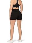 SATINA High Waisted Black Biker Shorts for Women with & Without Pockets | Workout Shorts for Gym, Running, Yoga & More | 13 & 20 Cm Inseam