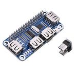 4-Port USB Expansion Board, USB HUB HAT Module Kit, USB hub for Raspberry Pi Zero/Zero W, with USB to UART Converter for Easy Serial