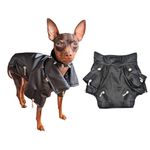 Cool Dog Leather Jacket Coat Clothes,Halloween Rock Star Costume for Small Medium Dogs (S, Black)