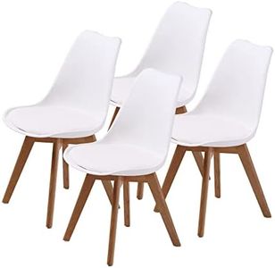 La Bella 4 Set Retro Dining Cafe Chair Padded Seat - White