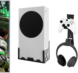 BracNova Wall Mount Kit for Xbox Series S,Steel Mount Includes Detachable Controller Holder and Headphone Stand （NOT for Xbox ONE S）