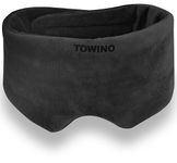 TOWINO® Eye Mask for Sleeping With Adjustable Super Soft Sleeping Mask Blind Fold for Comfortable Sleep Travelling Sleep mask For women and man Sleeping Eye Mask BlindFolds for Sleeping Mask (Black)