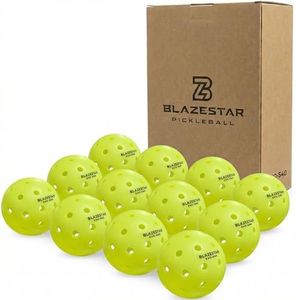 Ginullus X Blazestar Pickleball Balls 12 Pack, 40 Holes Outdoor Pickleball, 1 Piece Rotation Molding,USAPA Standard