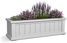 Mayne Cape Cod 3ft Window Box - White - 36in L x 11in W x 10.8in H - with 6.5 Gallon Built-in Water Reservoir (4840-W)