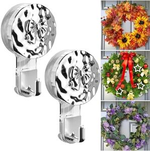 Vodolo Suction Cup Wreath Hanger for Front Door,2 PCS Strong Large Heavy Duty Vacuum Suction Cup Hooks for Glass Windows,Wreath Holder Outdoor 25 LB Removable or Halloween Christmas Wreath Decorations