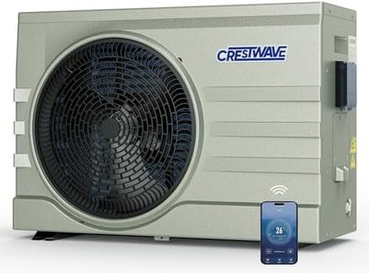 CRESTWAVE Inverter Swimming Pool Heat Pump, 35,000 BTU Pool Heater for Above Ground and Inground Pool, Heating & Cooling Dual Mode, Smart WiFi Control & Timer, Up to 9000 Gallons, 220-240V