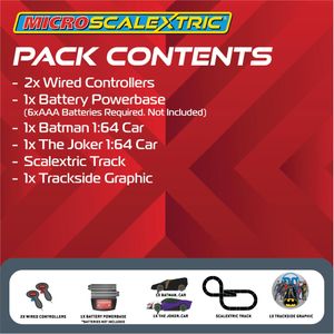 Micro Scalextric Batman vs Joker Slot Car Track Set – Kids Racing Toy