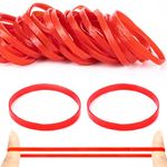 Elastic Bands Heavy Duty 100Pcs Thick rubber bands100x5mm Natural Strong Money Elastic Bands Wide Rubber Band Stationary Stretchable Bands for Home School Office Workshop Accessories,Red