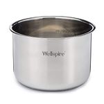 Wellspire #304 Stainless Steel Inner Pot 6 litres (Compatible with All 6 litres ELECTRCI Pressure COOKERS) (Extra Accessory if Needed)