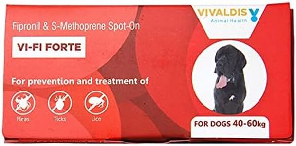 Vivaldis VI-FI Forte 4.02 ml - Single Pipette - Spot on Solution for Prevention & Effective Control of Flea, Tick & Chewing Lice Treatment for Dogs Weighing from 40 to 60 kg