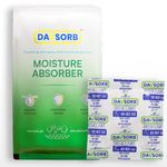 DAVSORB Dehumidifier Room Moisture Absorber Sachet for Home, Cars, Electronic items, Wardrobe & Shoe Racks | Fights Excess Moisture & Prevents Mould & Fungus; 50gm-pack of 5, White (Medium)