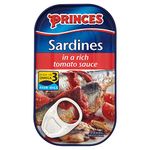 Princes Sardines in a Rich Tomato Sauce 120g (Pack of 10 x 120g)