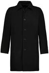 JP 1880 Men's Wollmix-Mantel Coat, Black, 5XL